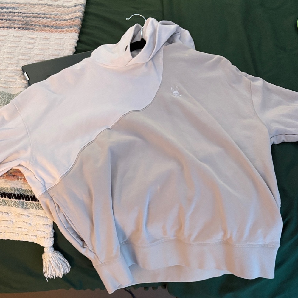 Psycho Bunny Two-Tone Gray and White Sweater